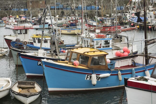 Small fishing boats.